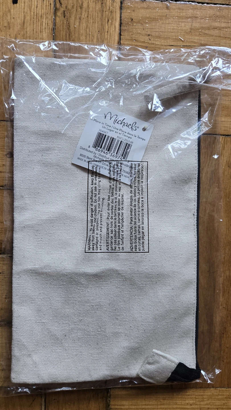 Michael's canvas zipper pouch 6"×10"