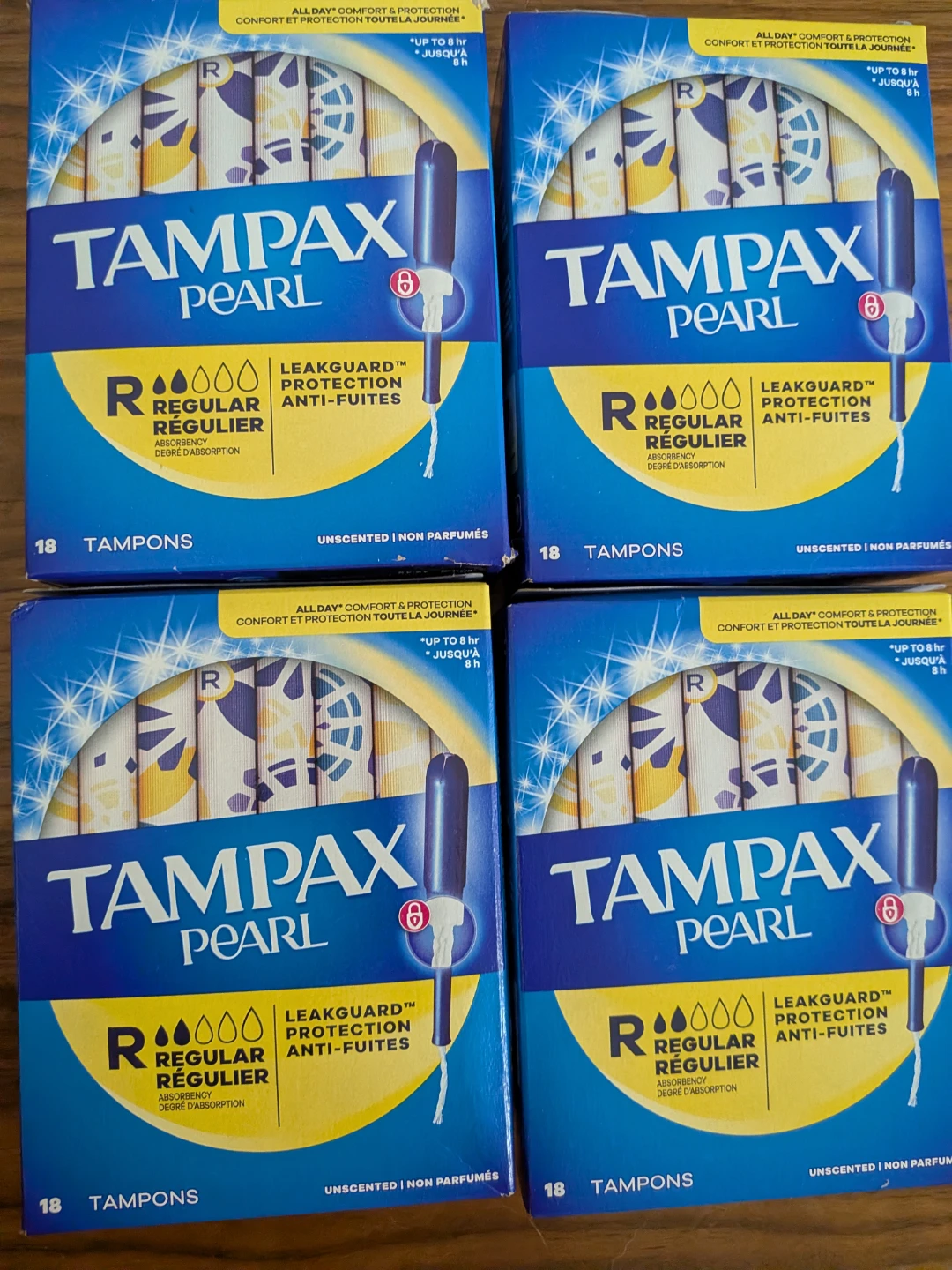 Tampax Pearl Regular Tampons, Unscented (4 boxes)