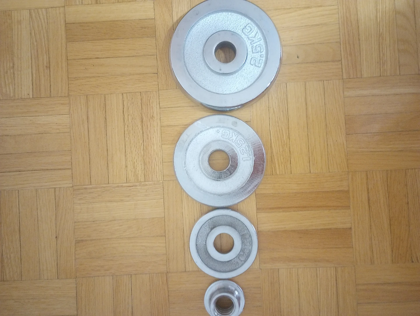 20kg 44pound adjustable chrome dumbbell set - photo 4