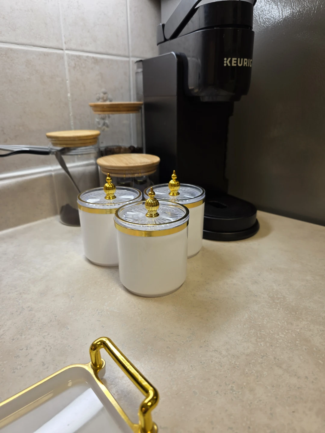 Kitchen or Bathroom Canister Set with Tray - photo 2