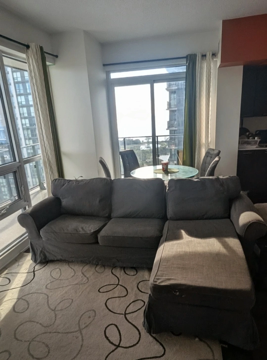 Ikea Gray Fabric Sectional Sofa/couch - photo 3