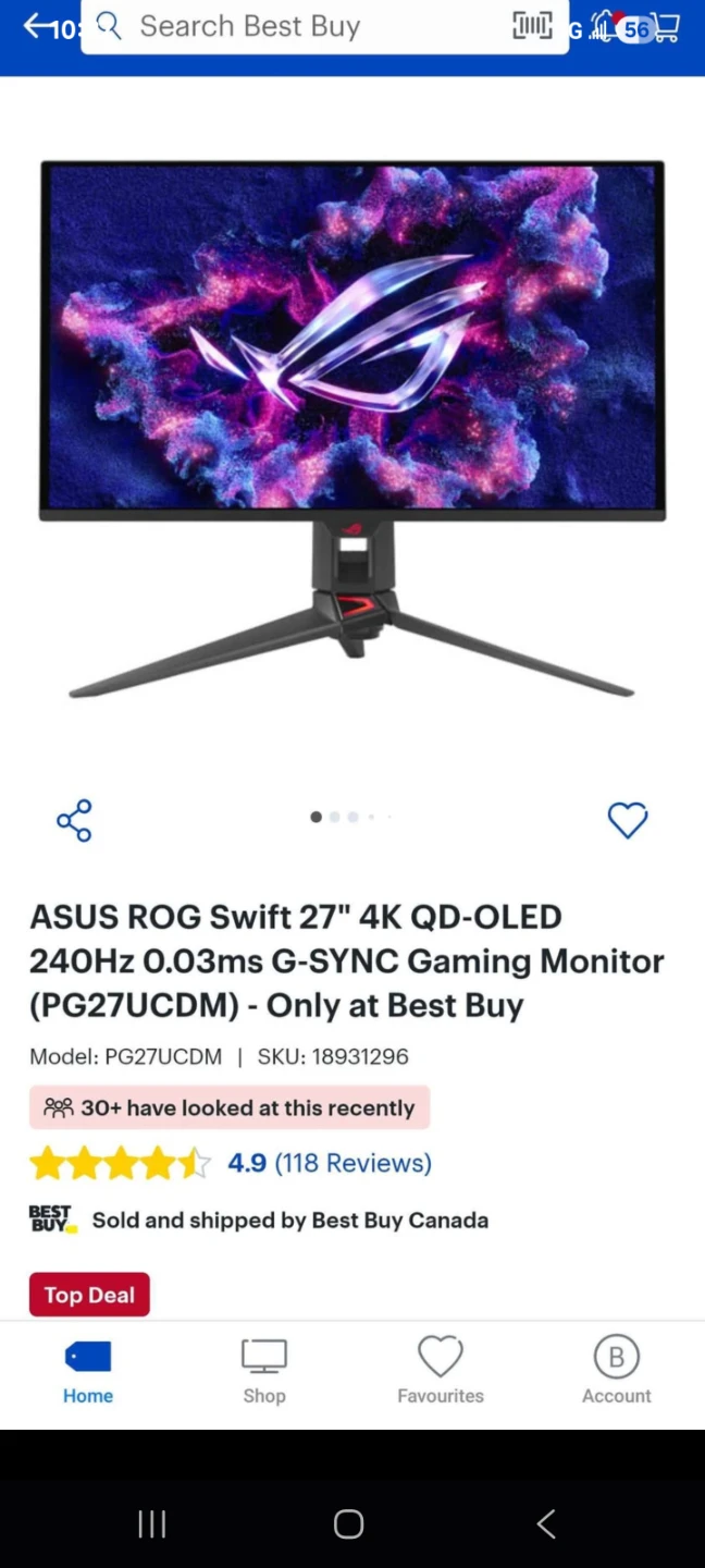 Asus 4k 240 HZ Oled 27 inch gaming monitor