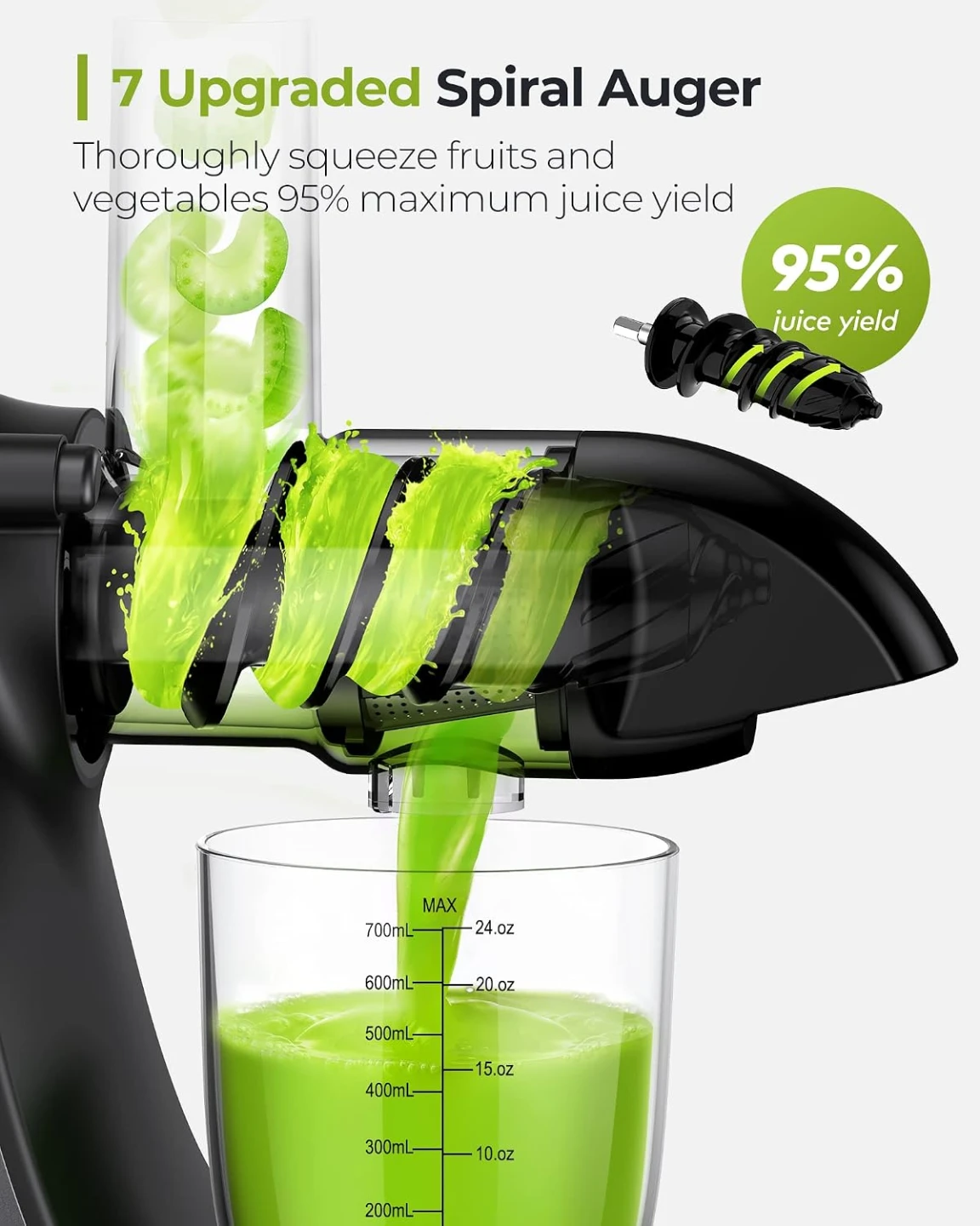 Jocuu Slow Masticating Juicer with 2-Speed Modes - photo 2