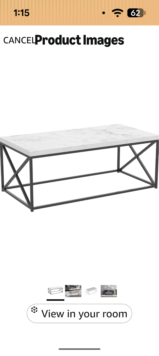 Modern Coffee Table with Marble Top