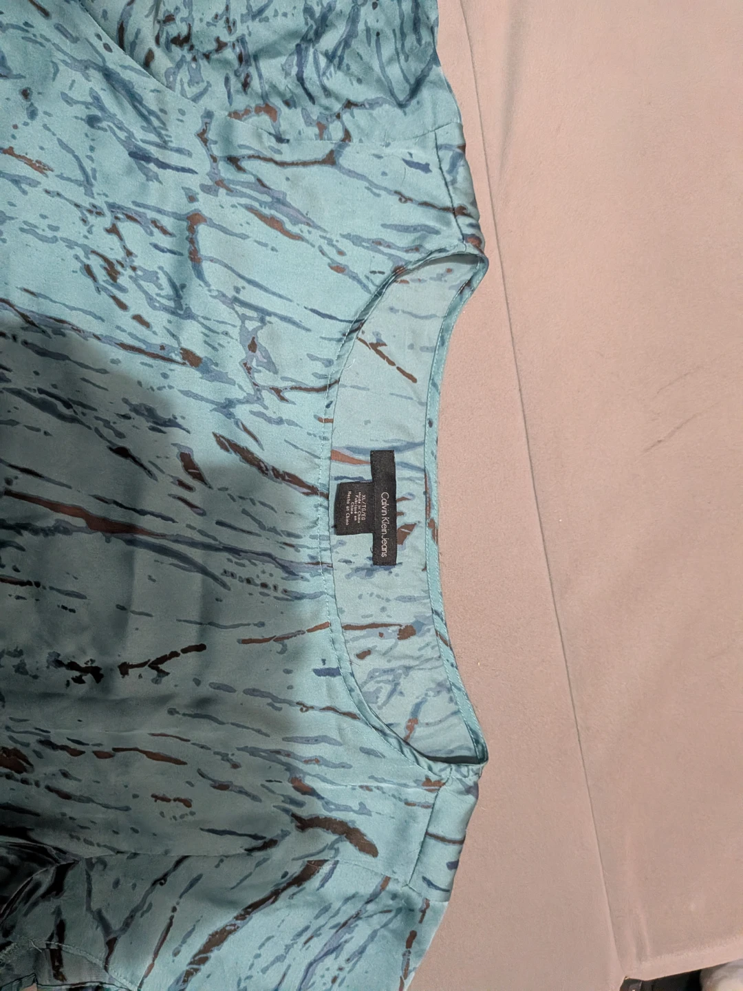 Calvin Klein Jeans Women's Blue Print Top XL - photo 2