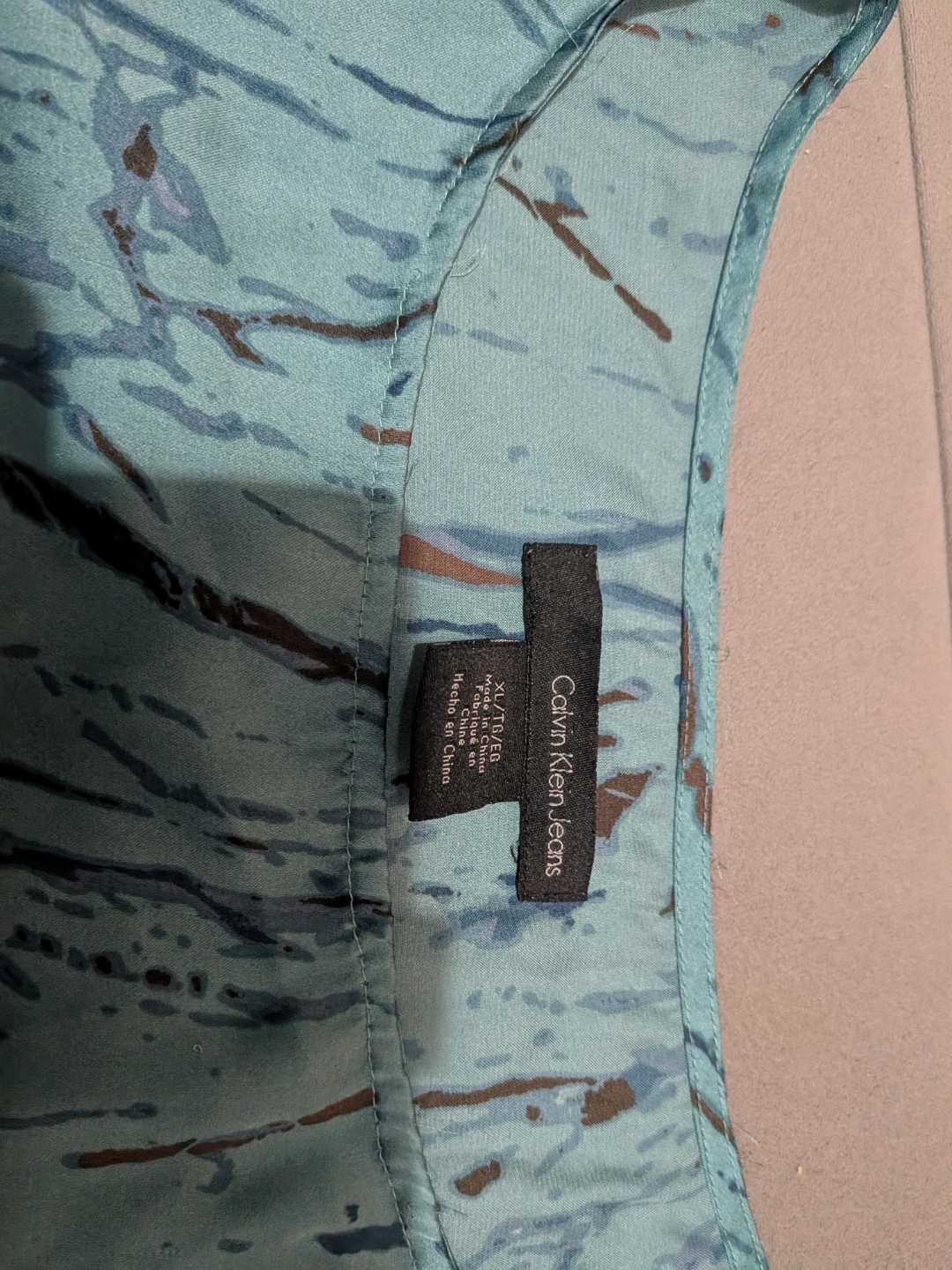 Calvin Klein Jeans Women's Blue Print Top XL - photo 3