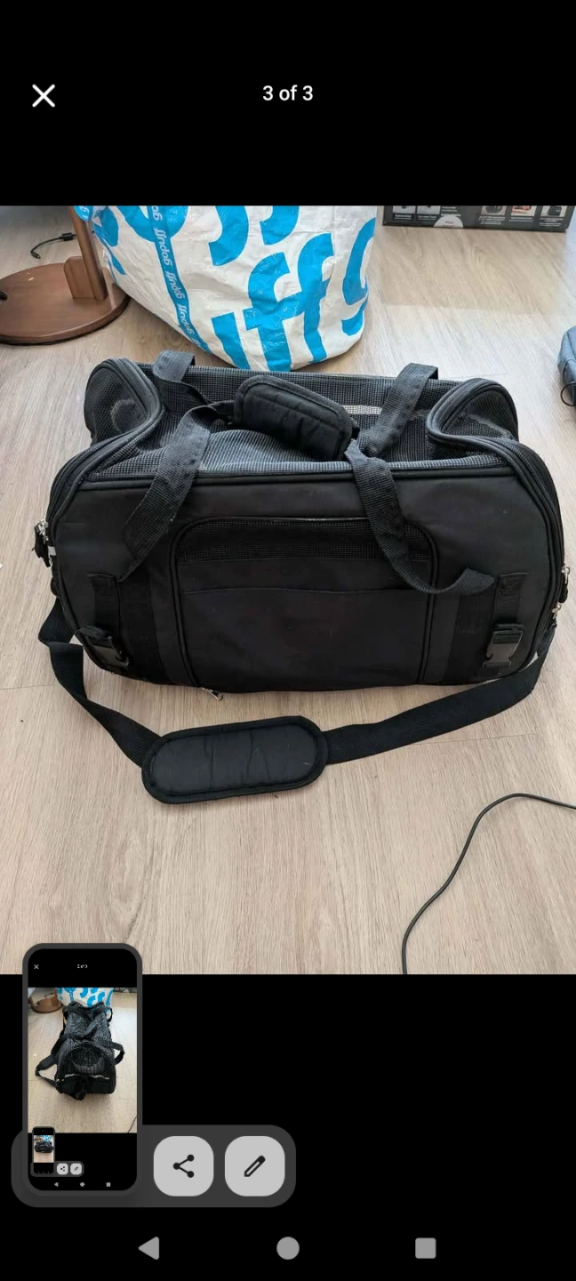 Black Pet Carrier Bag - photo 3