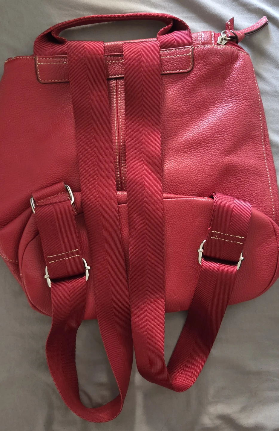 Red Leather Backpack - photo 2