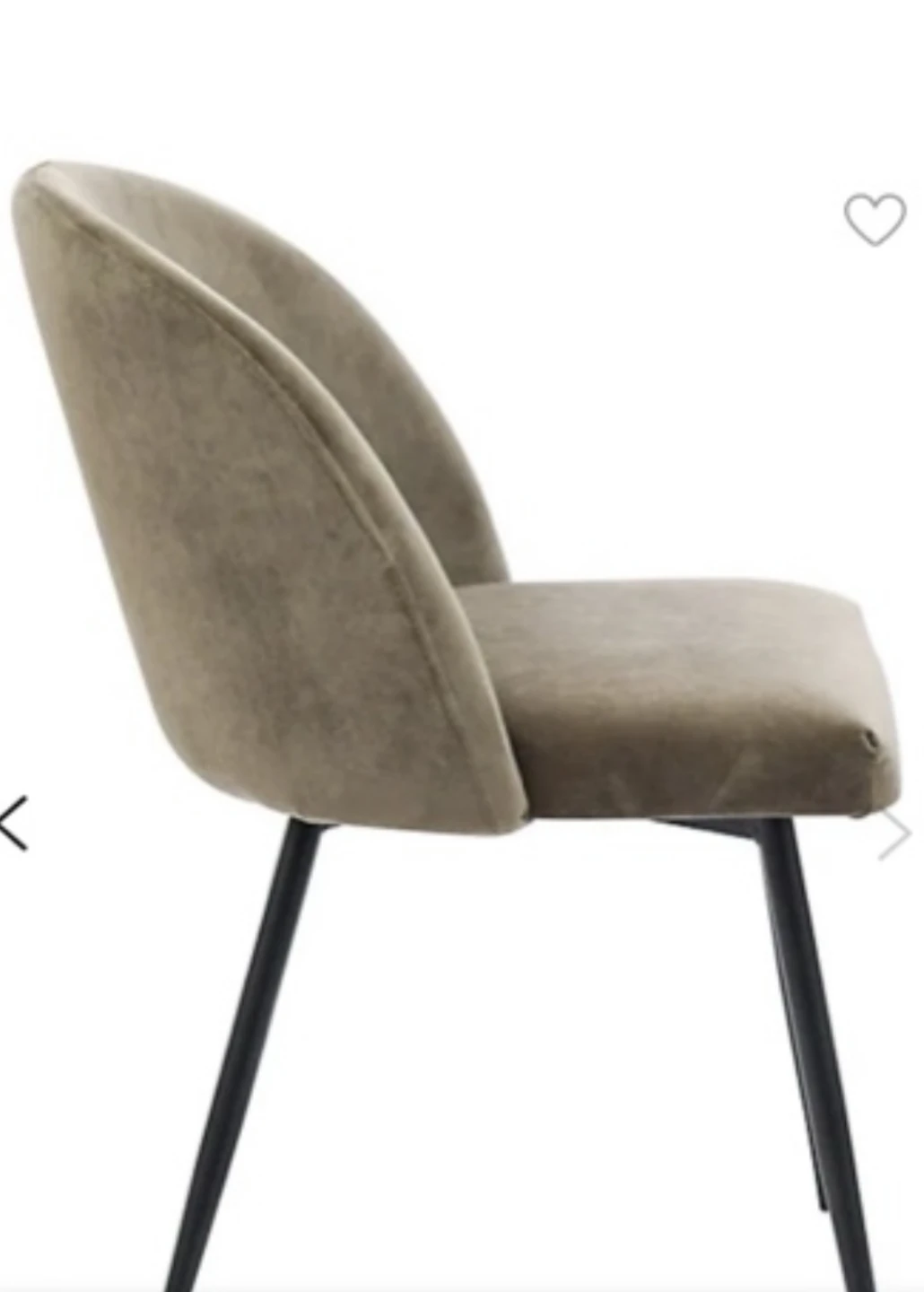 Upholstered brown dining chair with black legs
