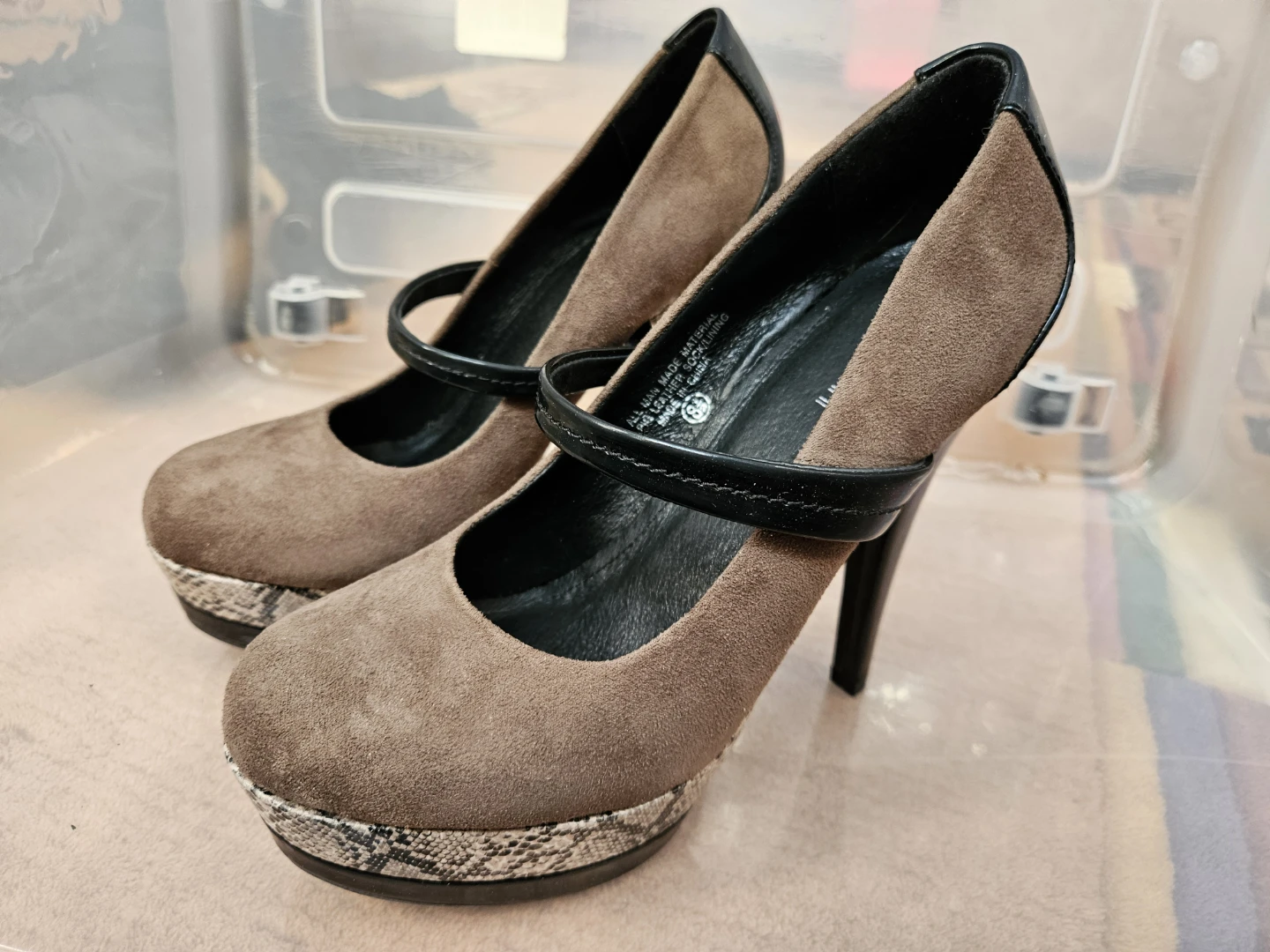 Women's Brown & Black High Heels Size 8.5 - photo 2