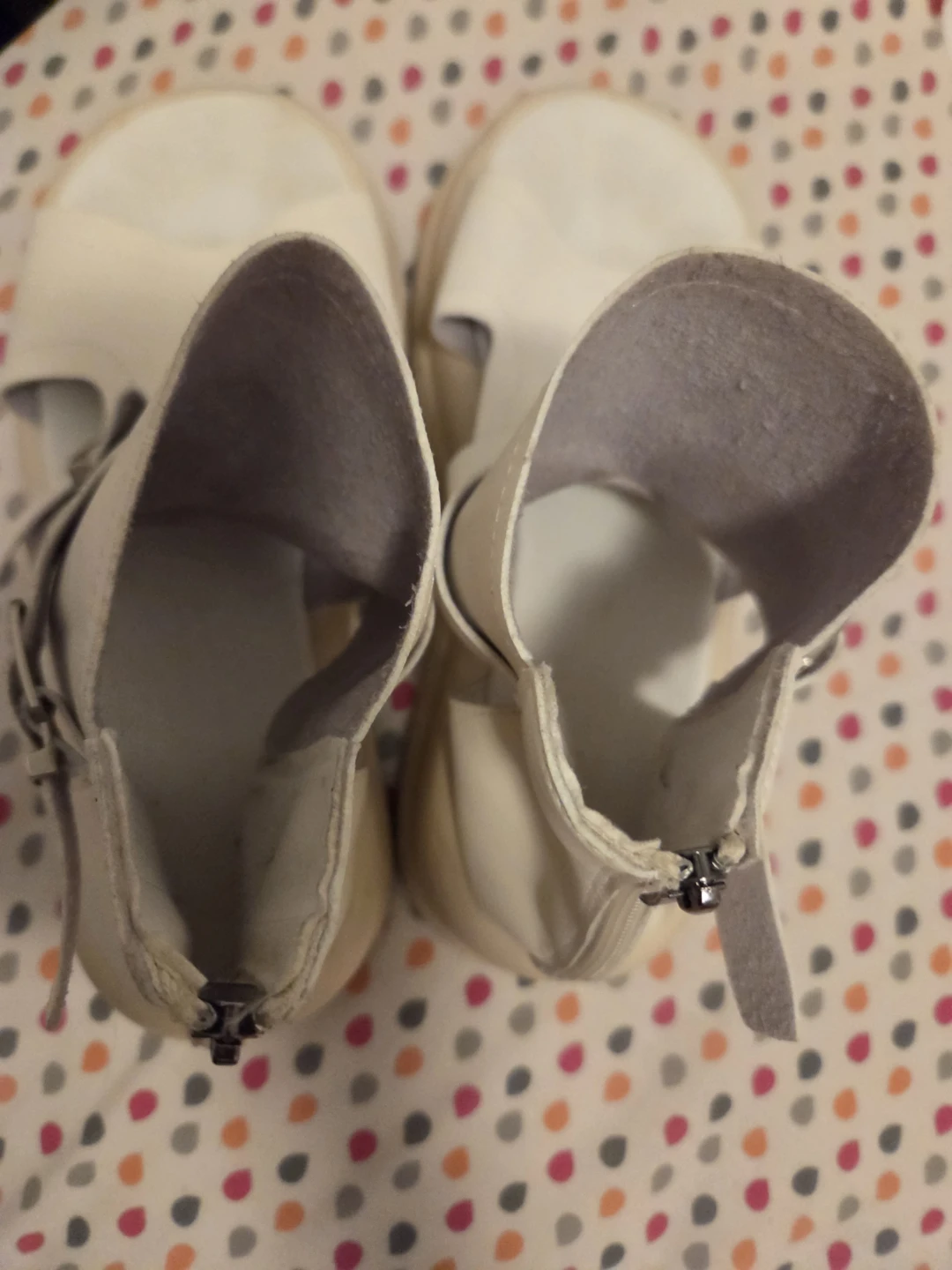 White Gladiator Platform Sandals - photo 4