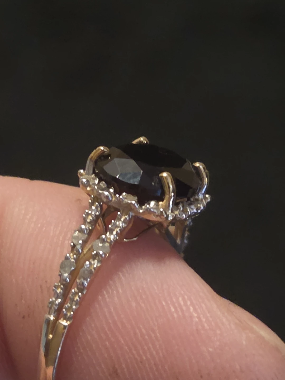 Diamond and Sapphire on Solid 10k Yellow Gold Ring (size 7) - photo 3
