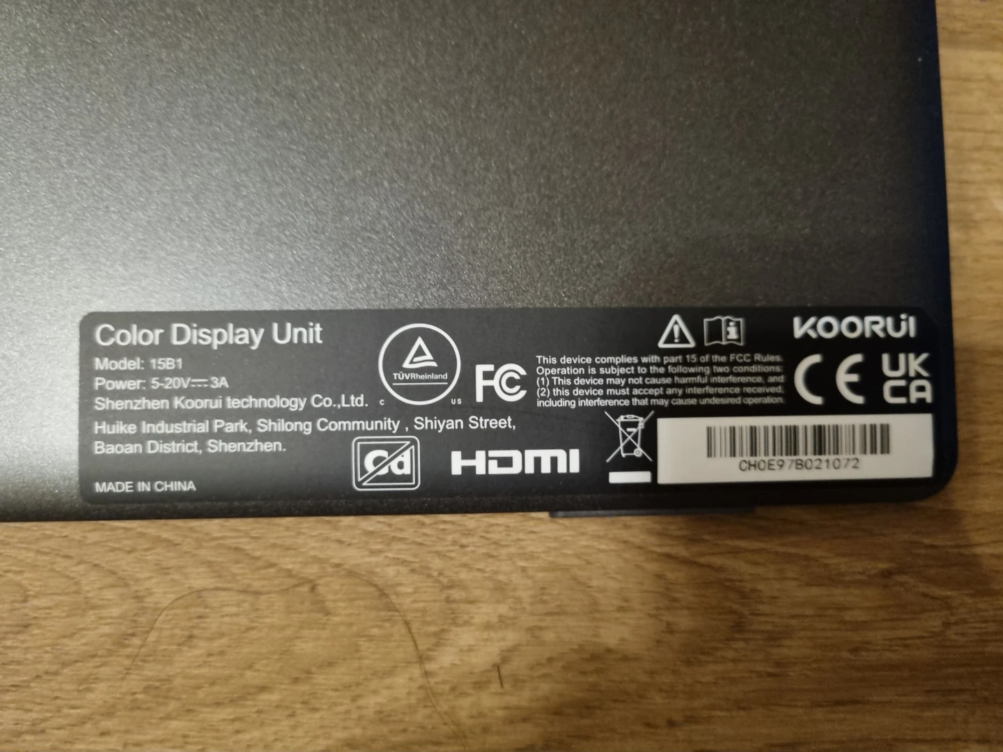KOORUI 15.6 Inch Portable Monitor + cable - photo 4