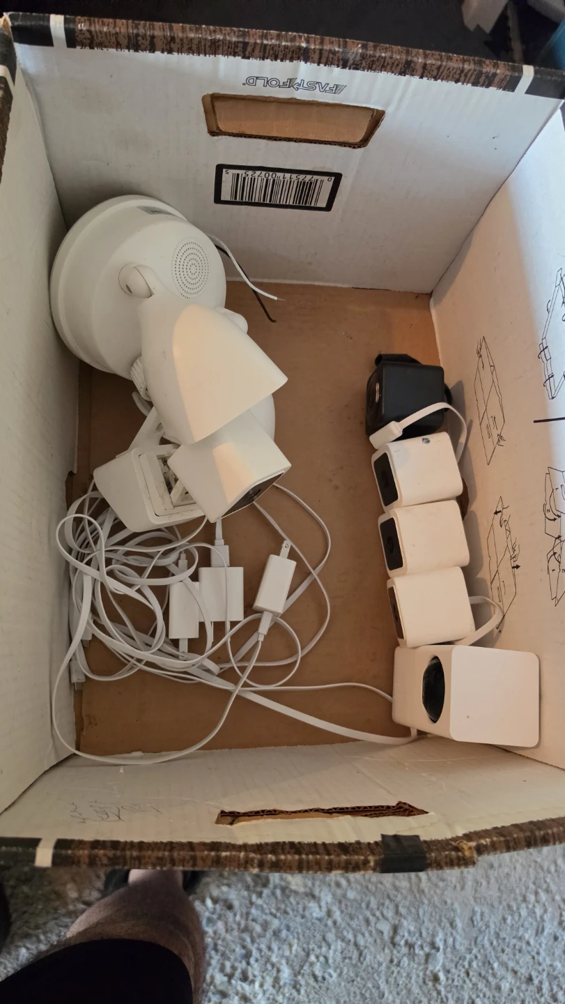 White Security Camera System with Multiple Cameras