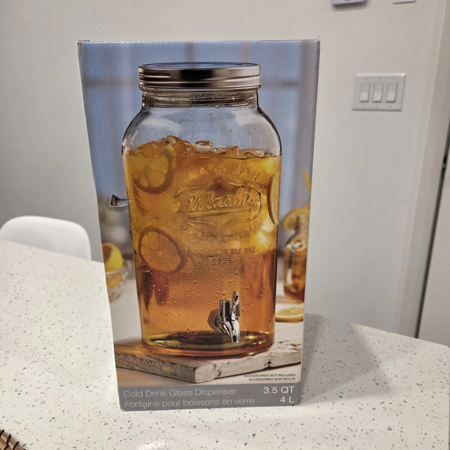 Mason Cold Drink Glass Dispenser 3.5 QT / 4 L