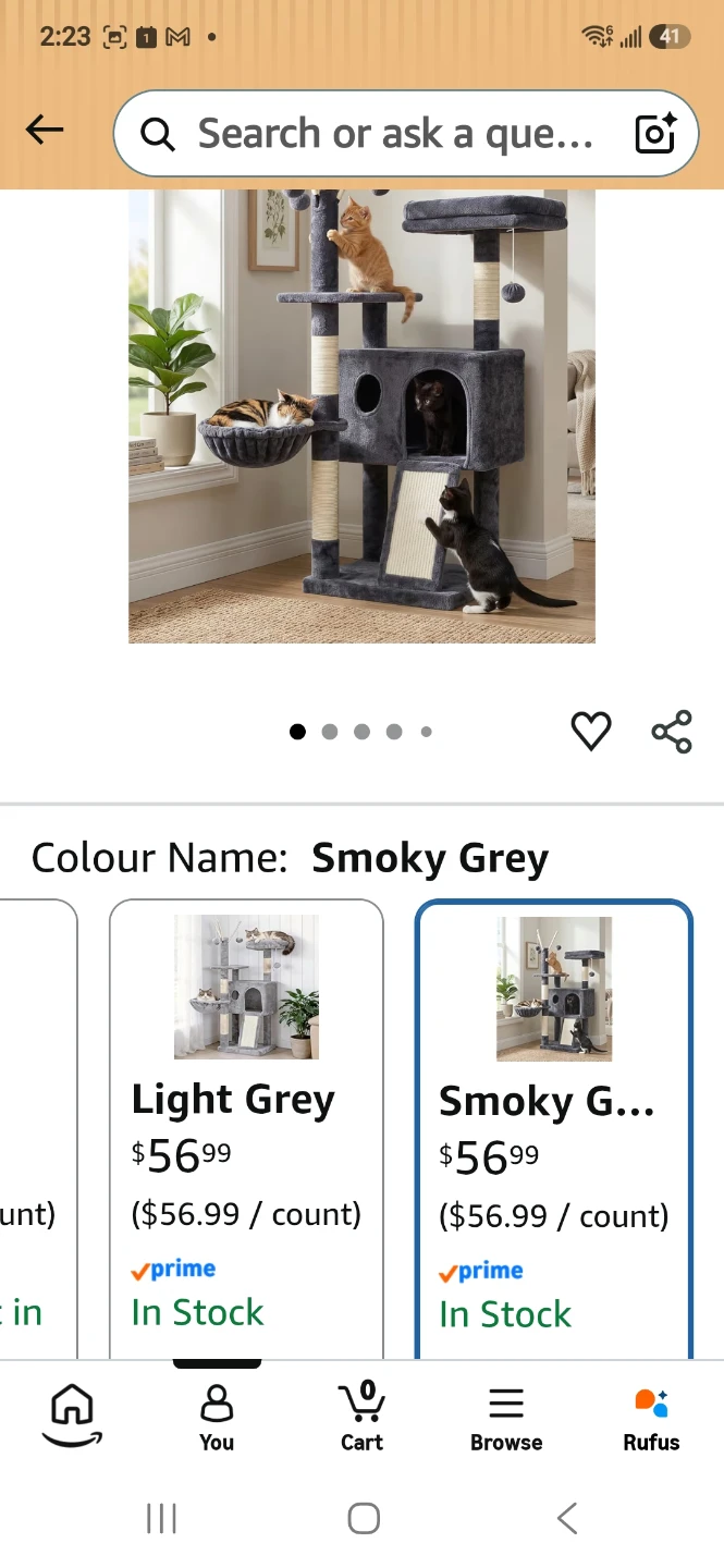 Smoky Grey Cat Tree with multiple platforms - photo 3