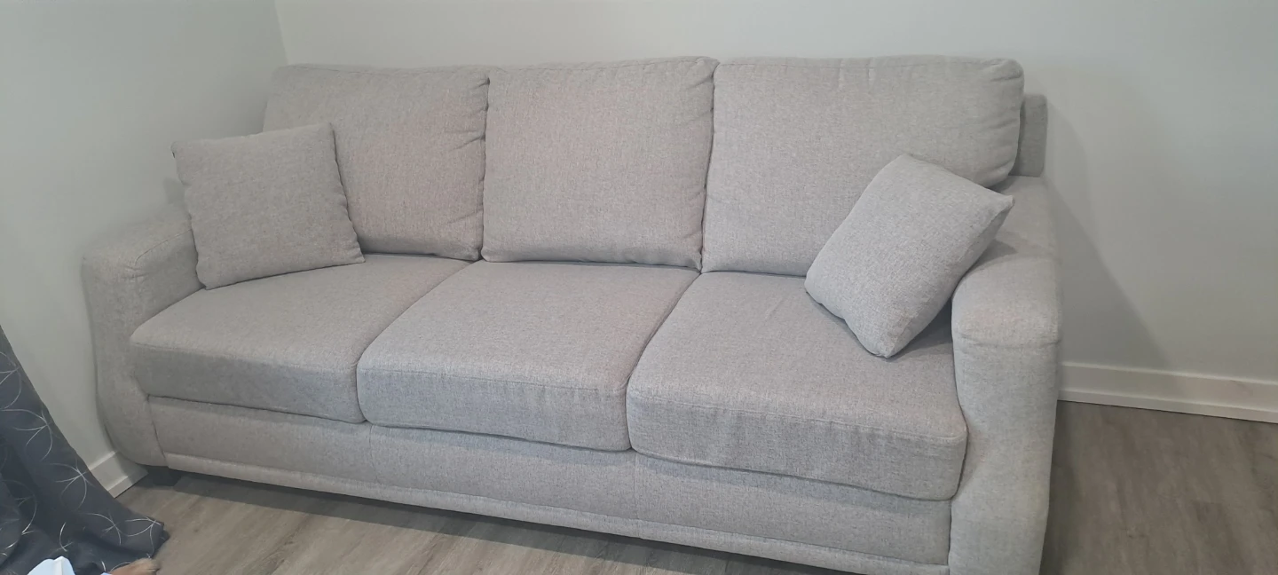 Light Grey 3-Seater Sofa with Pillows