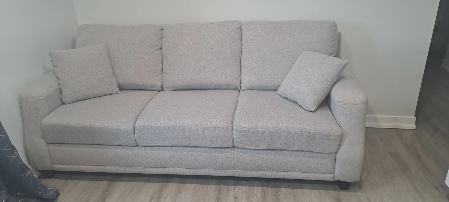 Light Grey 3-Seater Sofa with Pillows - photo 3