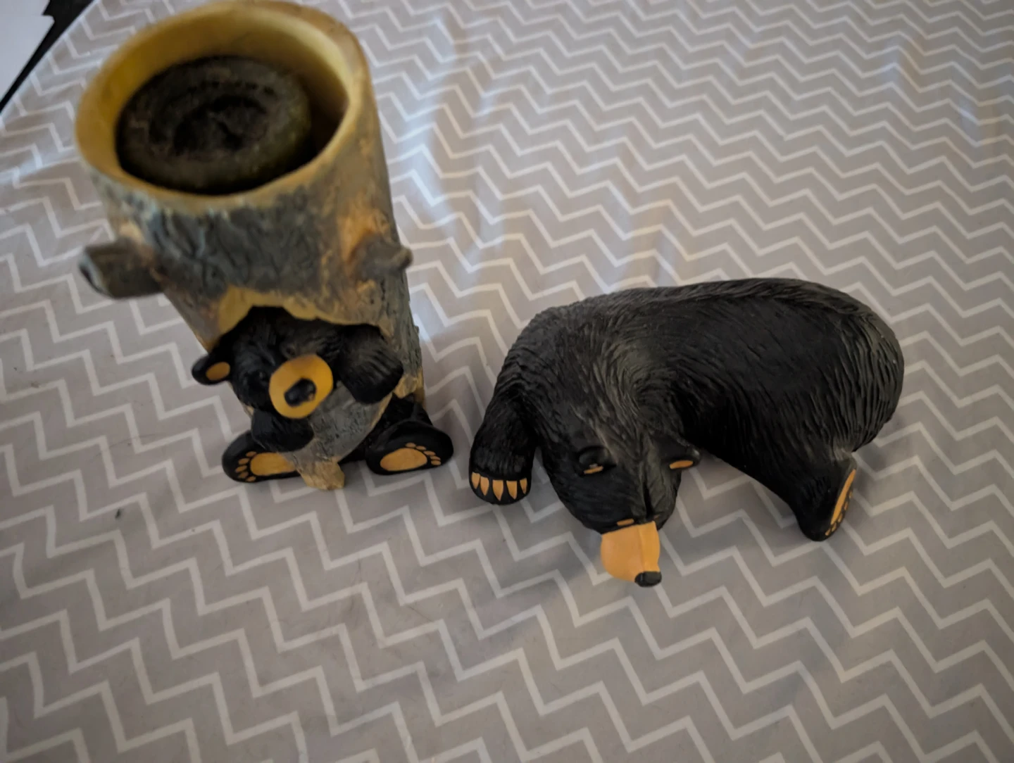 Bear Family Figurines with Log - photo 2