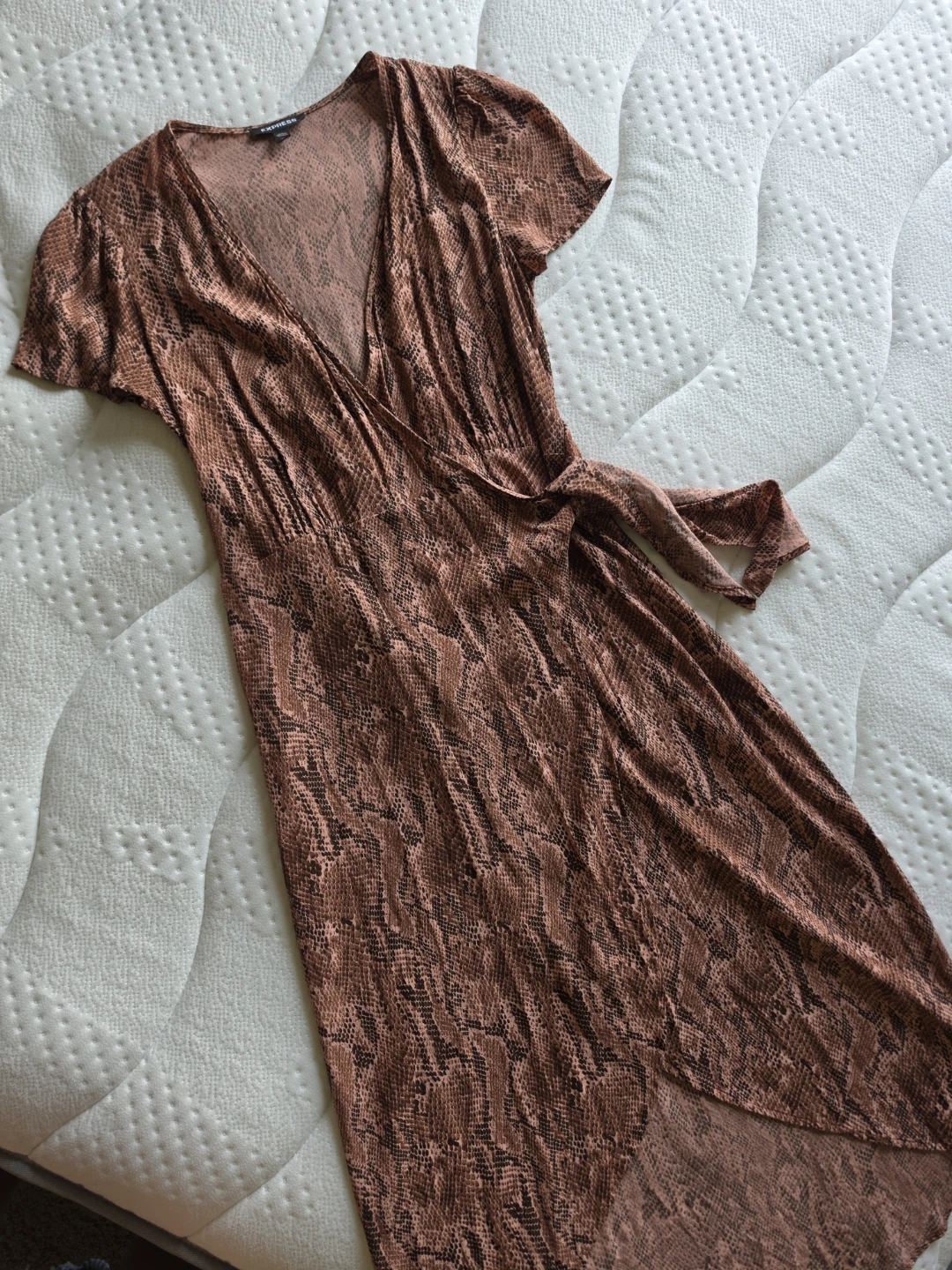 Express Snake Print Wrap Midi Dress - Size XS - photo 4