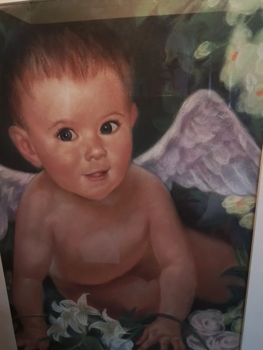 Original Soft Pastel Portrait – Classical Winged Cherub - photo 2