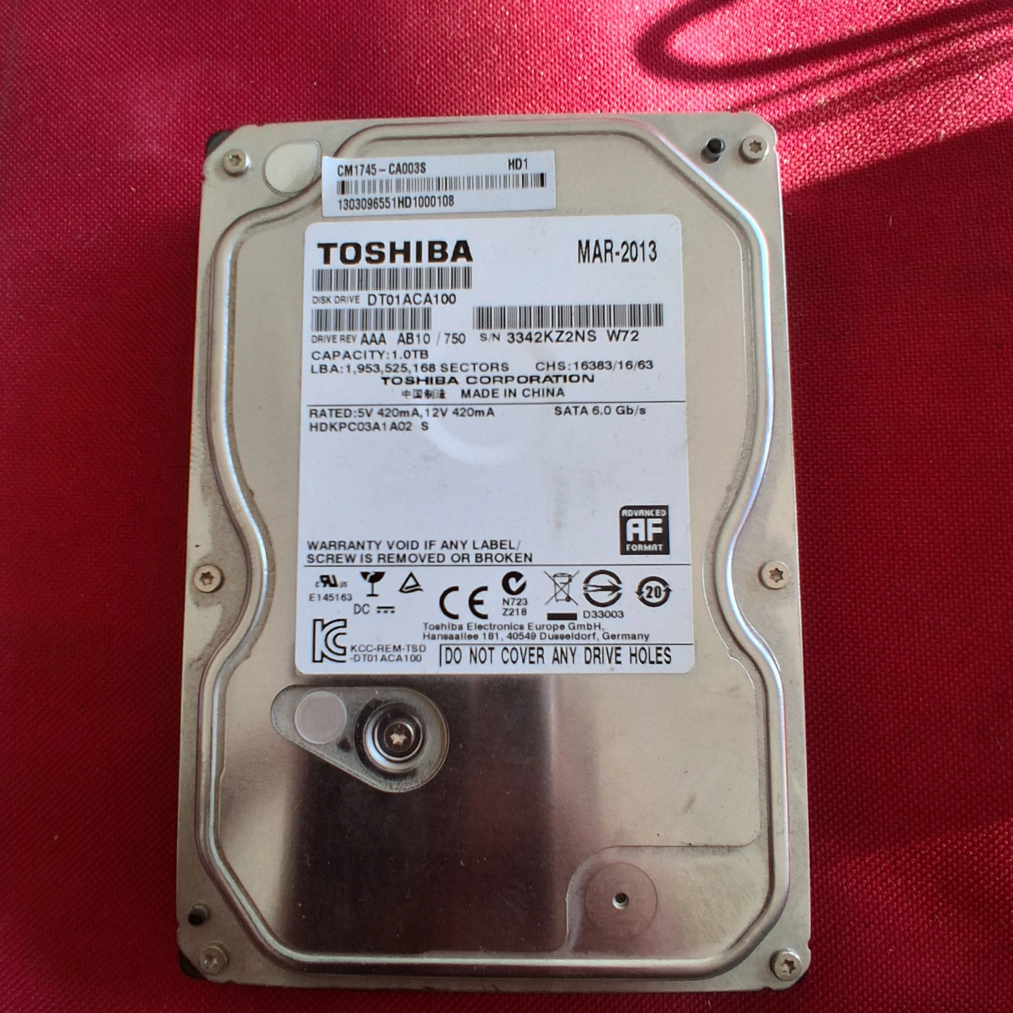 Toshiba 1TB Internal Hard Drive