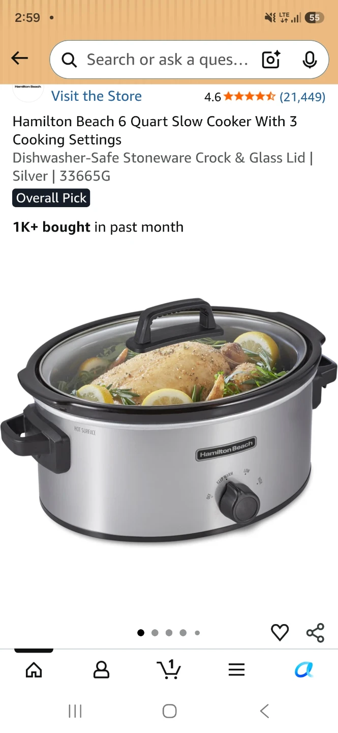 Hamilton Beach 6-Quart Slow Cooker