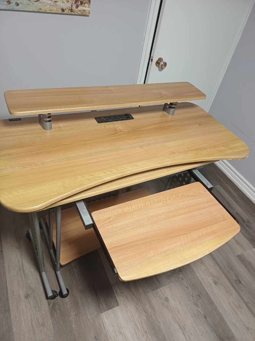 Wood Computer Desk with Keyboard Tray