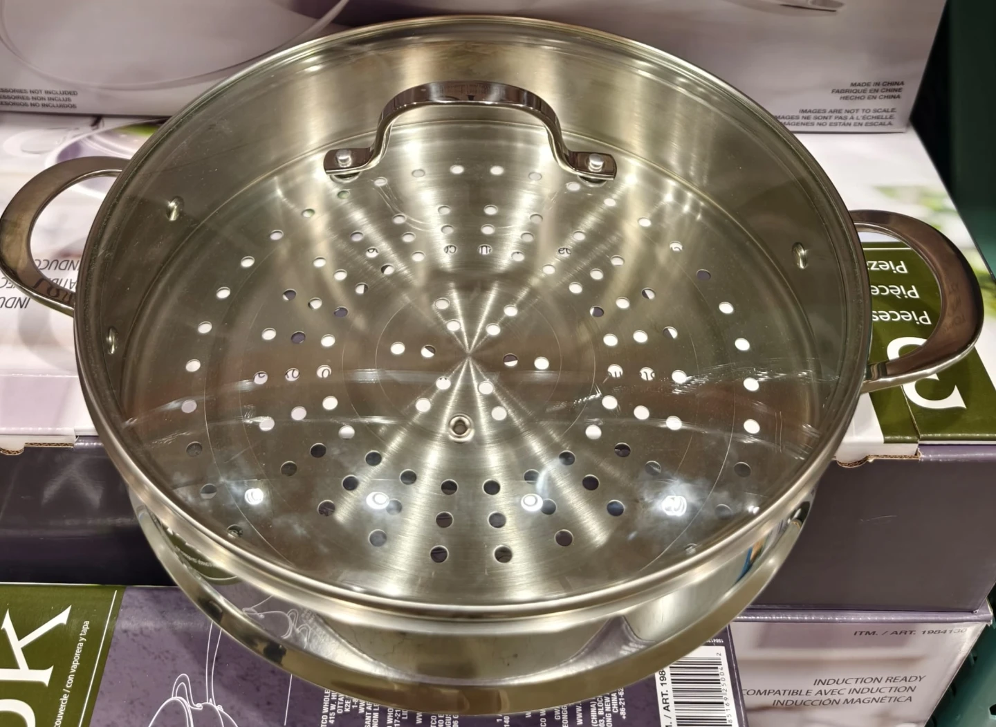 Like New 3-Piece Stainless Steel Wok & Steamer Set - photo 3