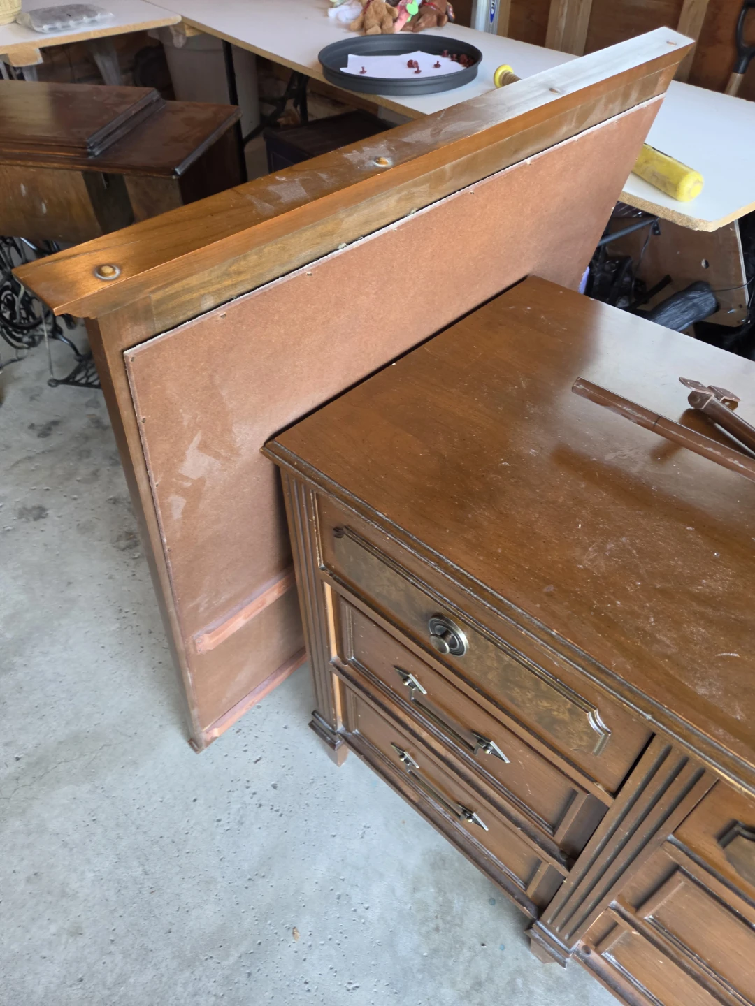 Estate sale Antique wood Wooden Dresser with Mirror - photo 5