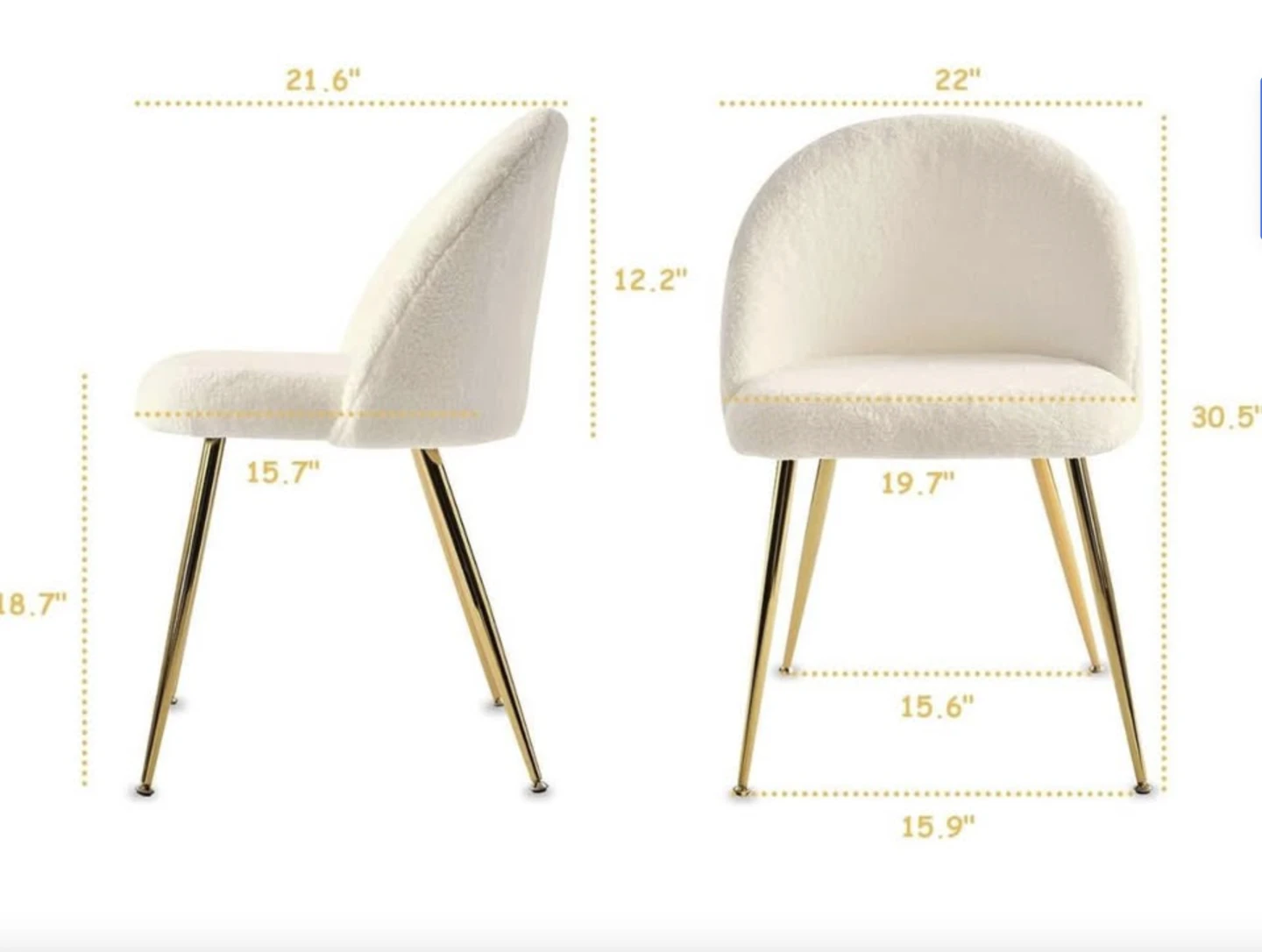 2 Matching Elegant Lara Faux Shearling Accent Chairs - photo 2