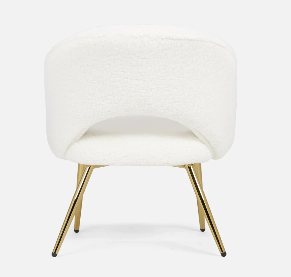 2 Matching Elegant Lara Faux Shearling Accent Chairs - photo 3