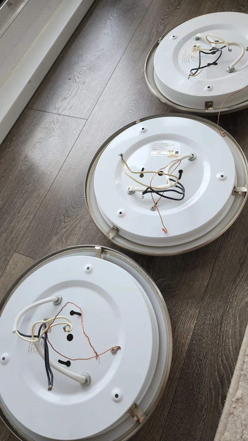 Set of 3 Matching Flush Mount Ceiling Lights - photo 4