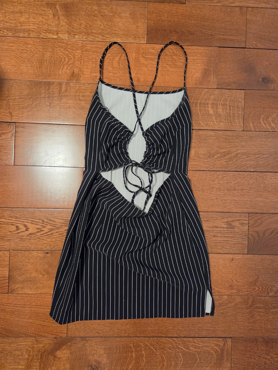 H&M Black Pinstripe Mini Dress - photo 4
