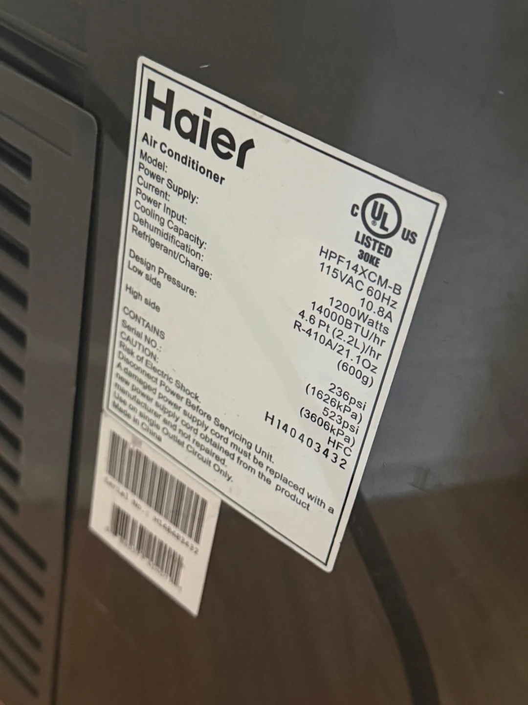Haier 14000 BTU Portable Ac - photo 2