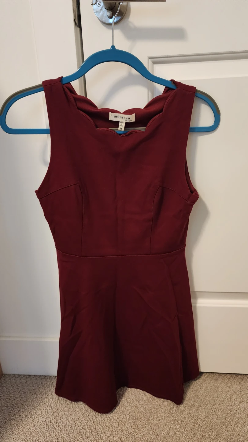 Monteau Scalloped Neck Dress