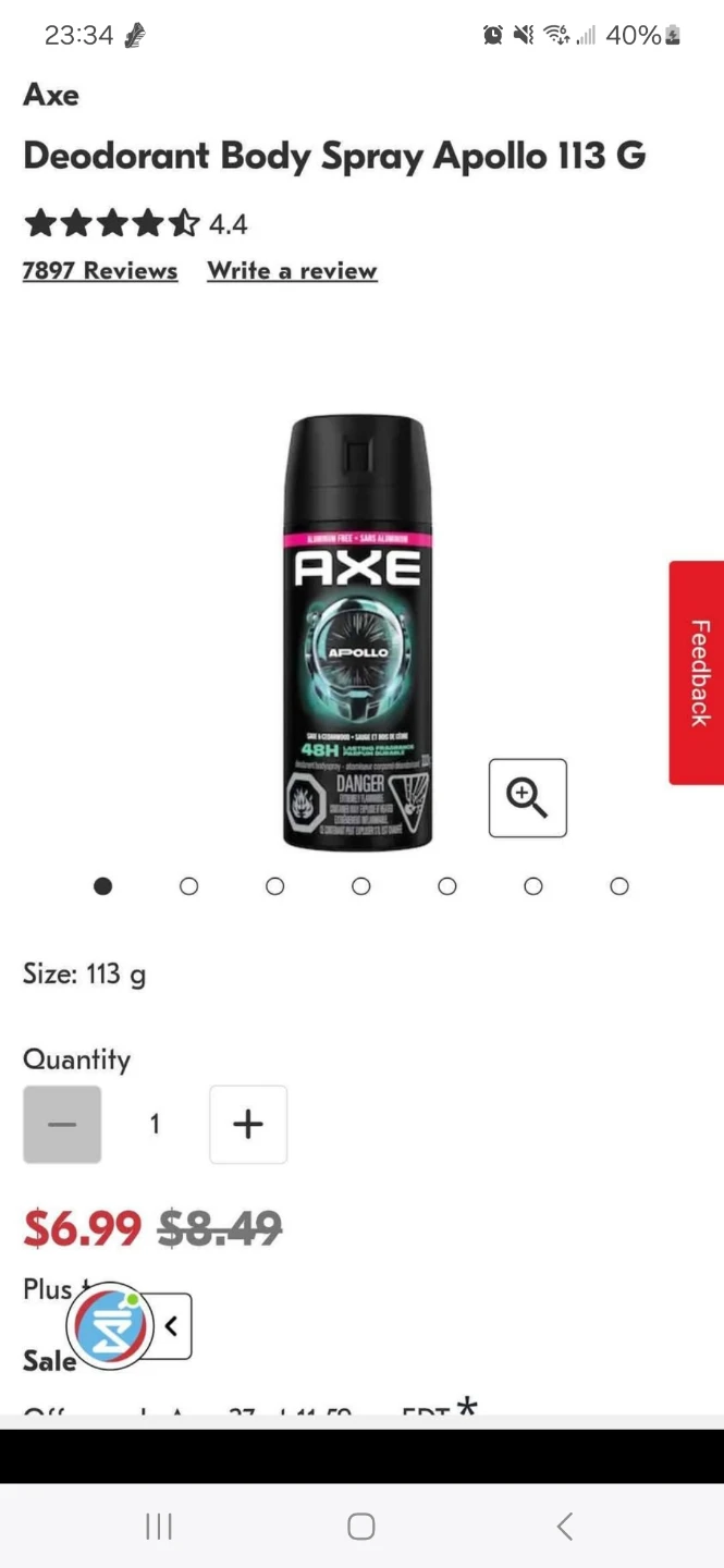 Axe Apollo Body Spray Deodorant (Brand New)