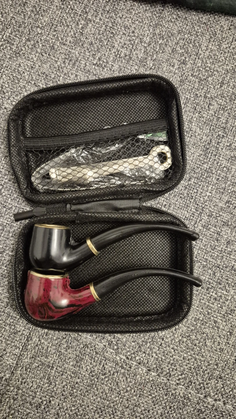 3 New Smoking Pipes with Case and Accessories