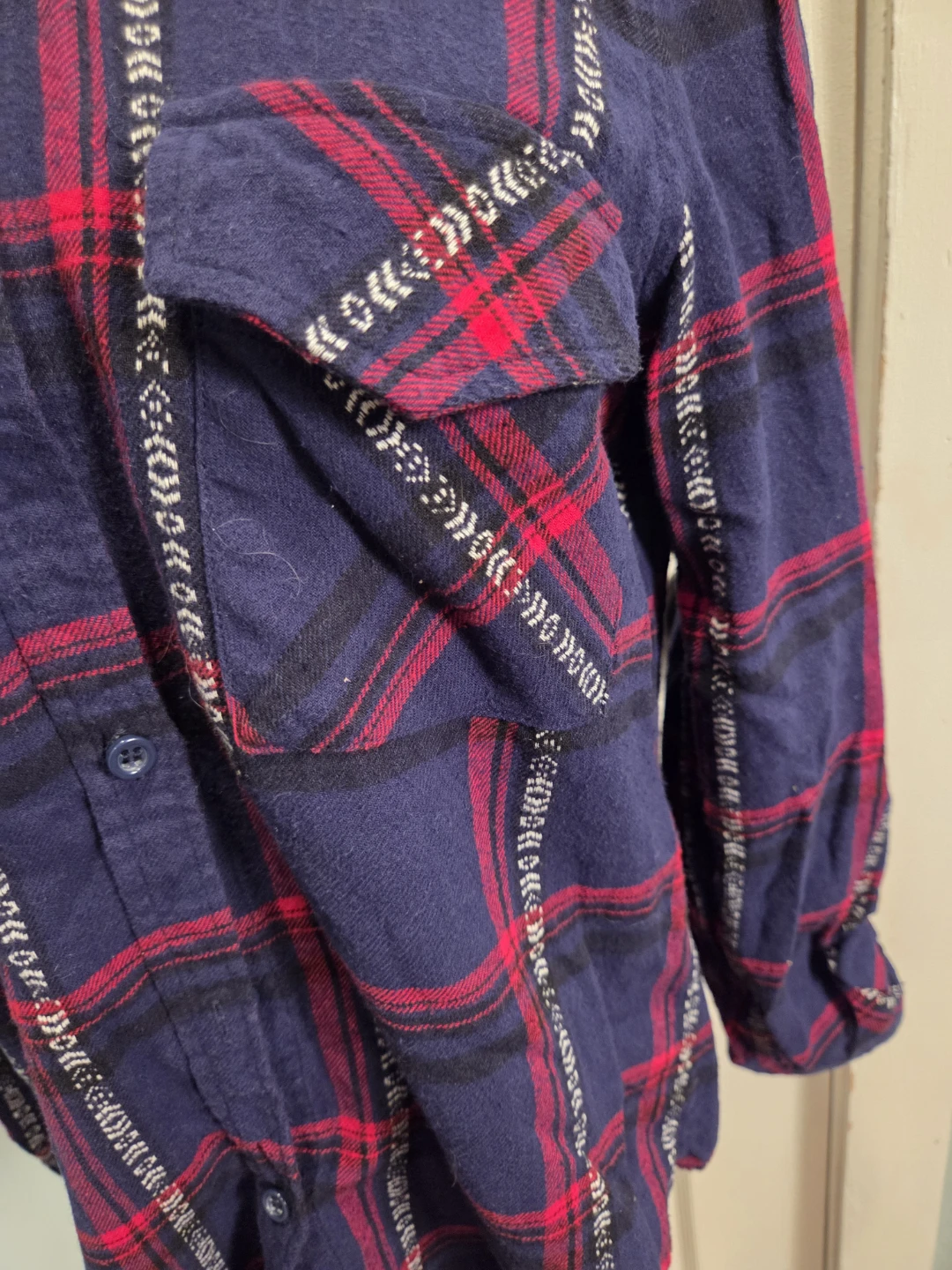 Love Tree Happens Flannel Shirt - Blue Plaid - photo 4