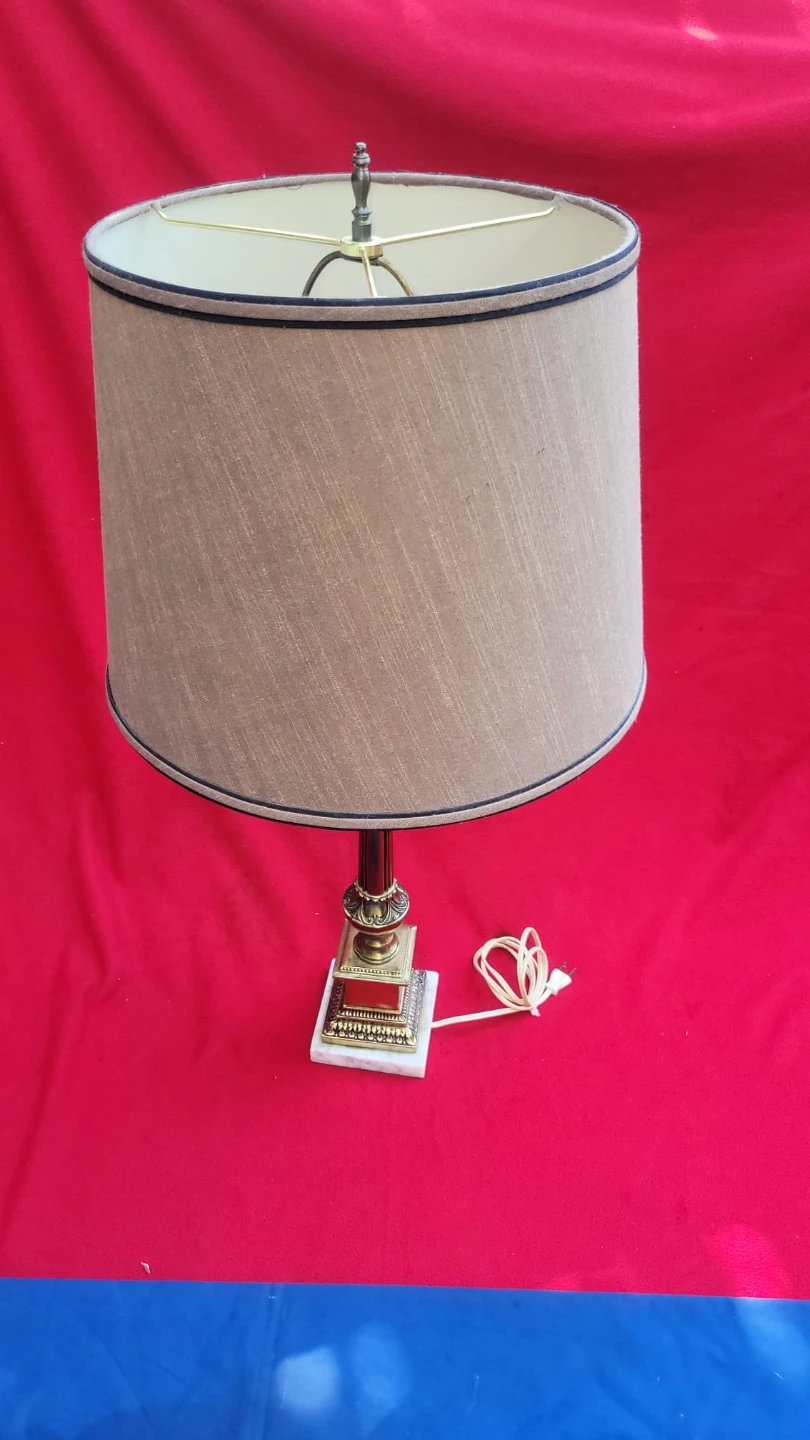 Vintage Table Lamp with Tan Shade