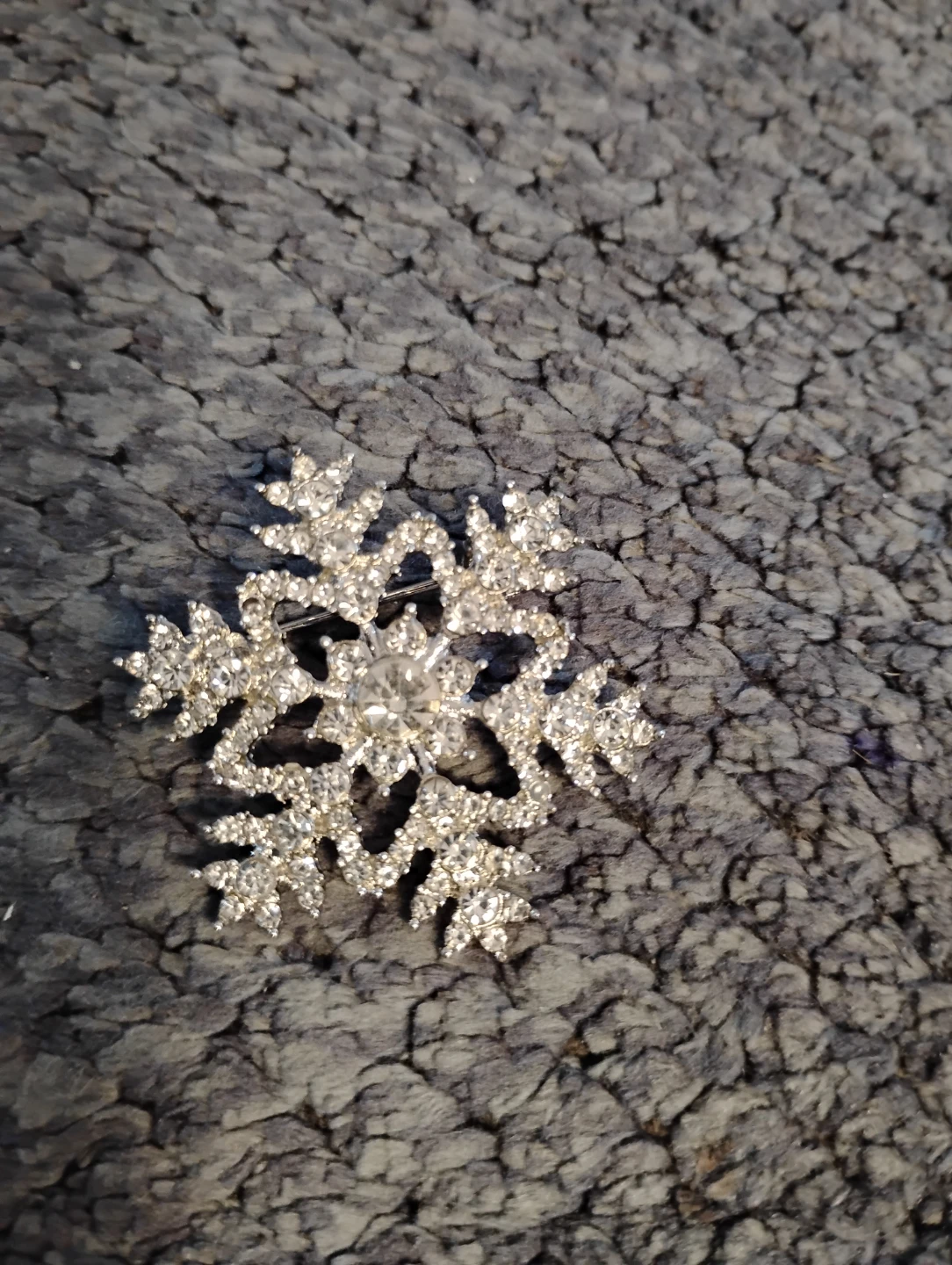 Sparkly Snowflake Brooch Pin