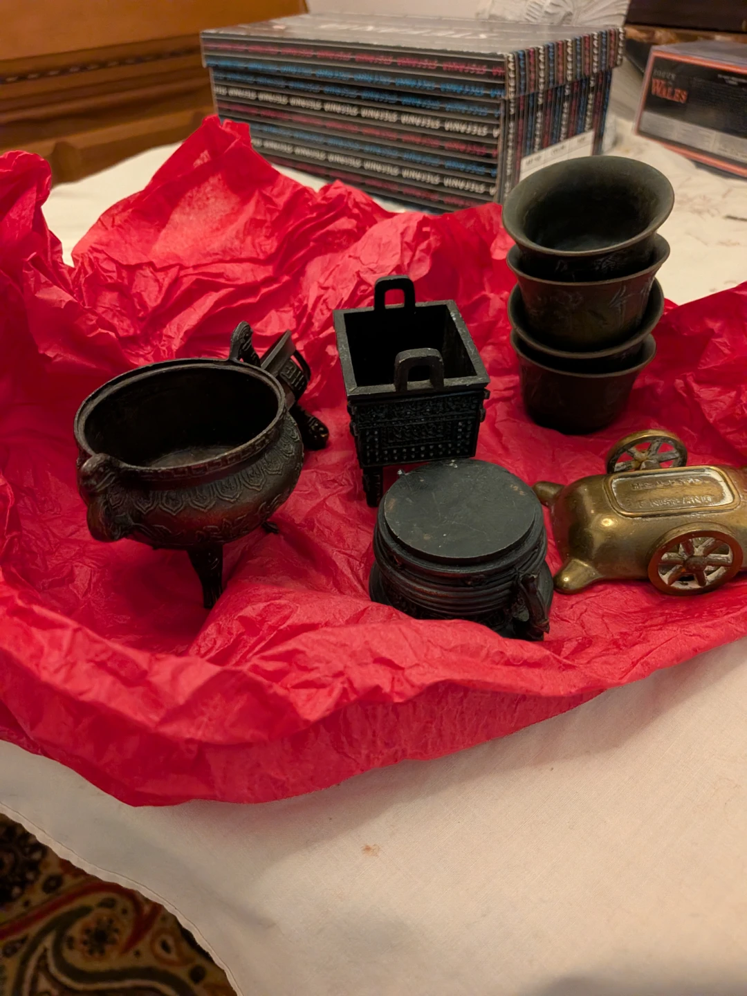 Set of Miniature Brass and Bronze Collectible Items
