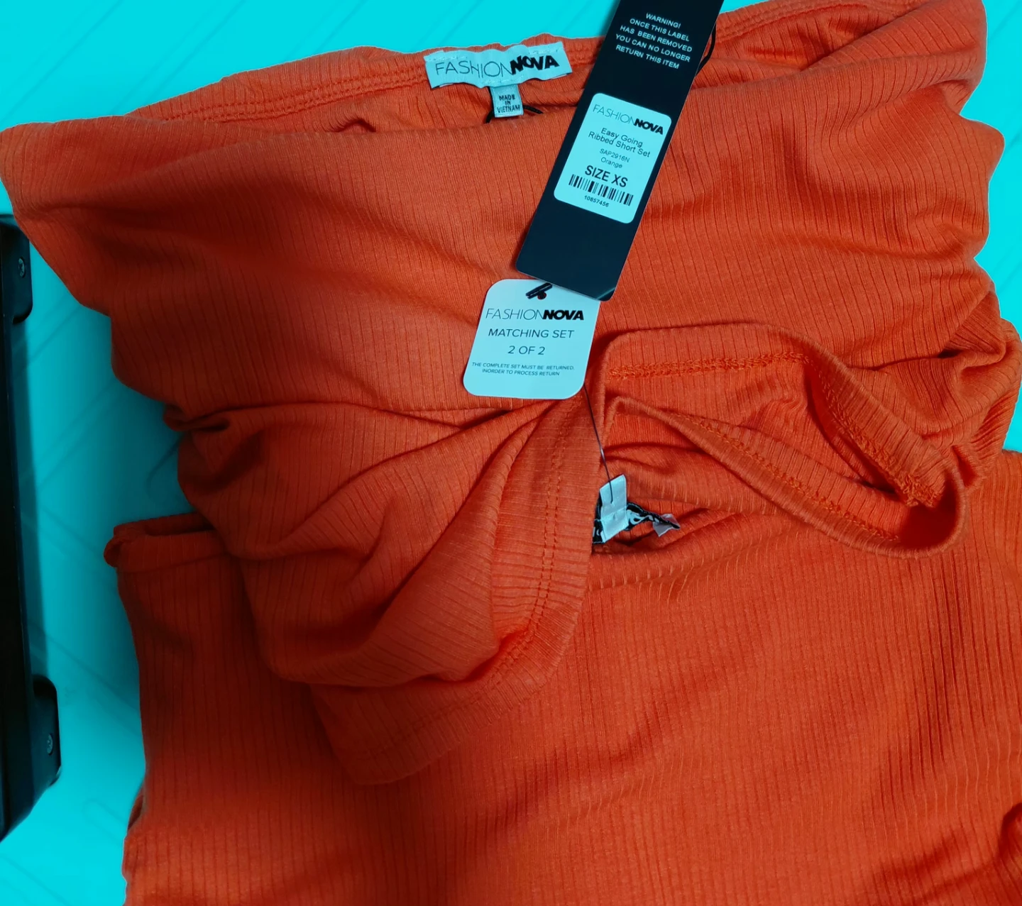 Fashion Nova Orange Ribbed Matching Set - photo 2