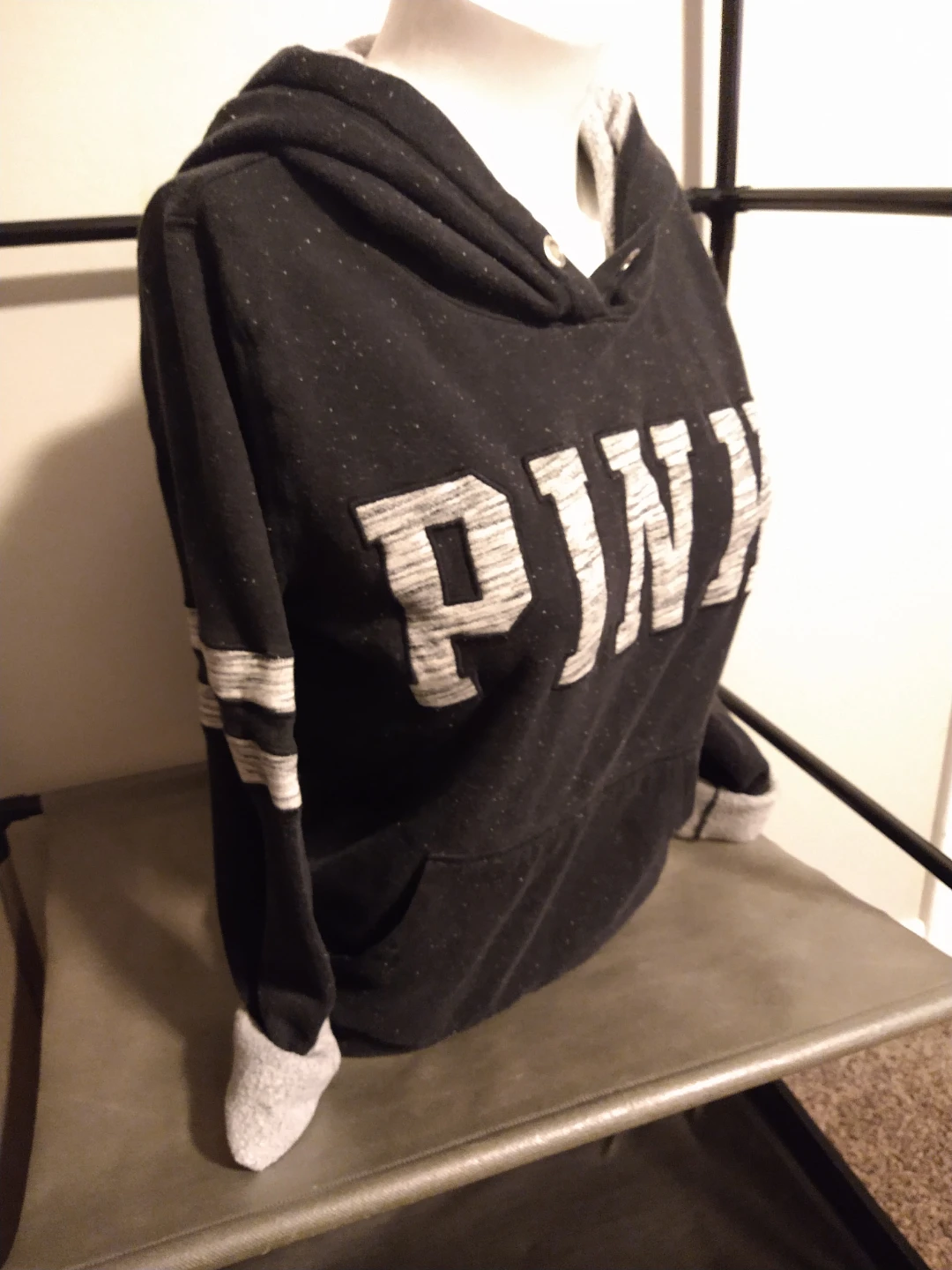 Victoria's Secret PINK Black Marled Hoodie Small - photo 2