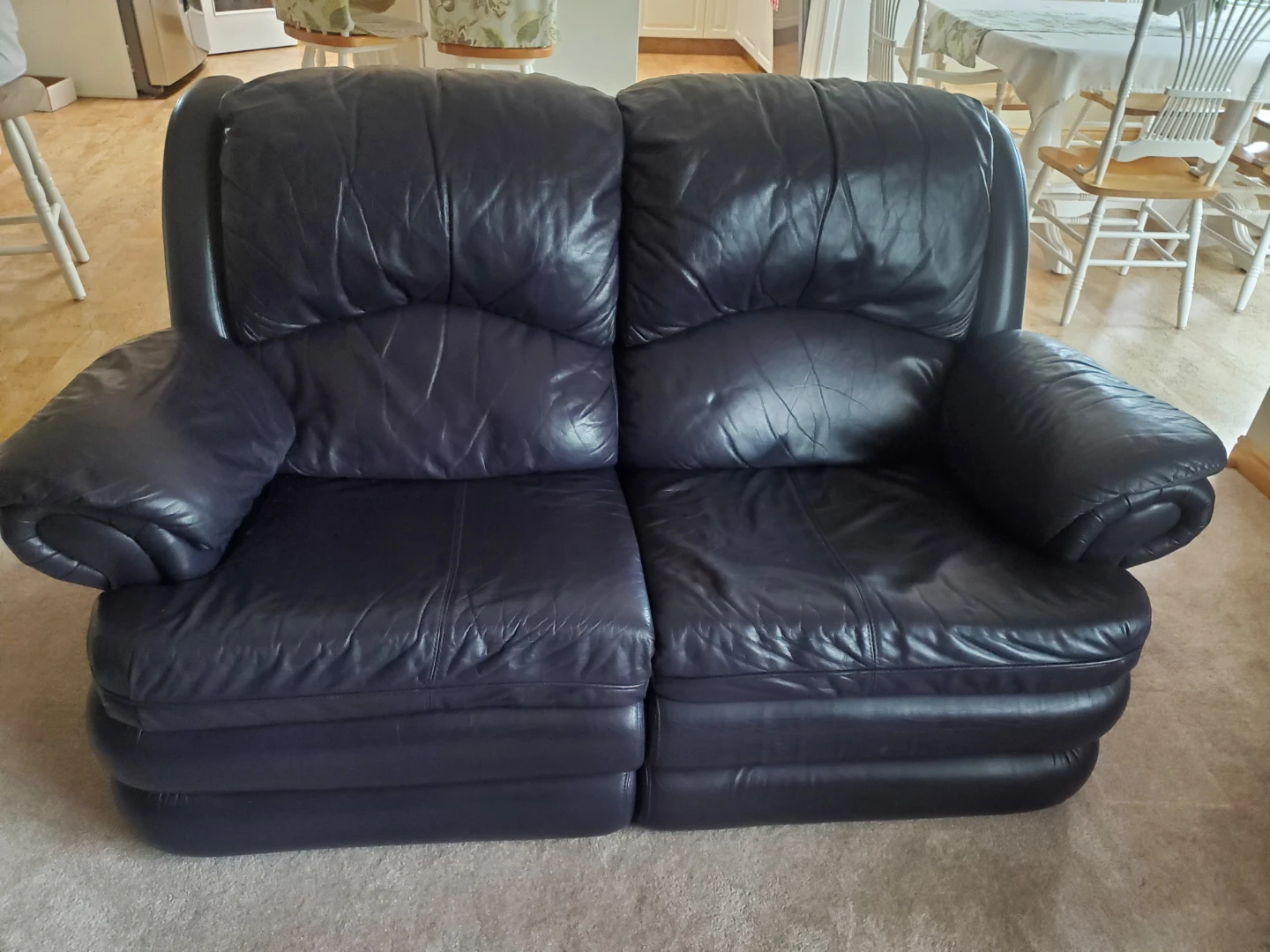 Purple Leather Love Seat and Sofa Set - photo 3