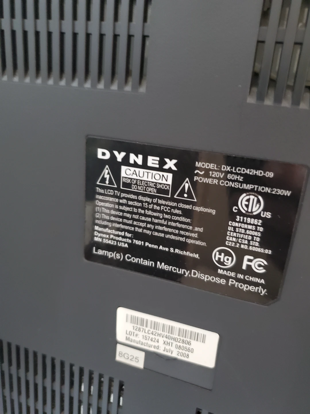 Dynex DX-LCD42HD-09 42" LCD TV - photo 2