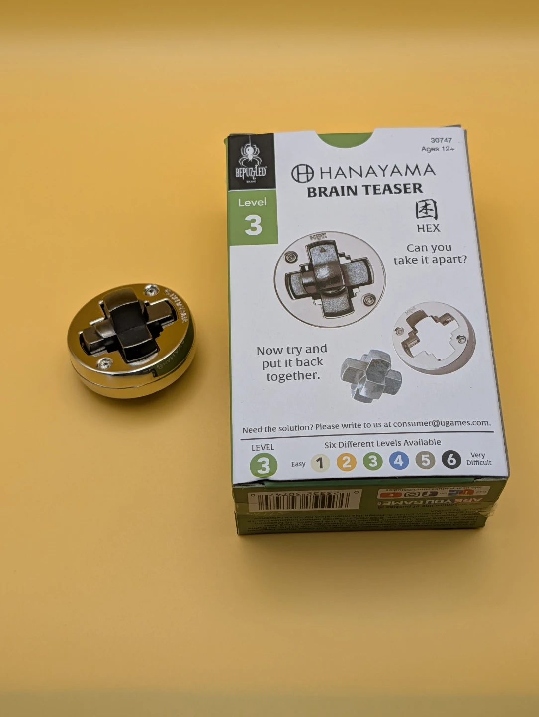 Hanayama Level 3 Hex Brain Teaser Puzzle