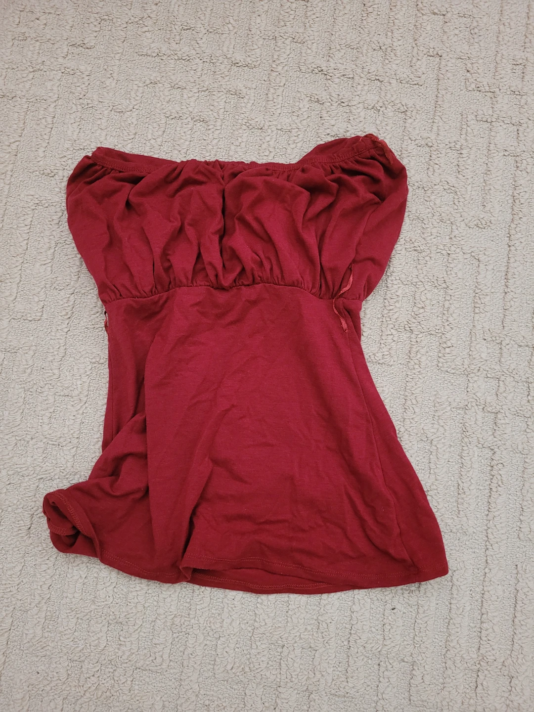 Maroon Strapless Top