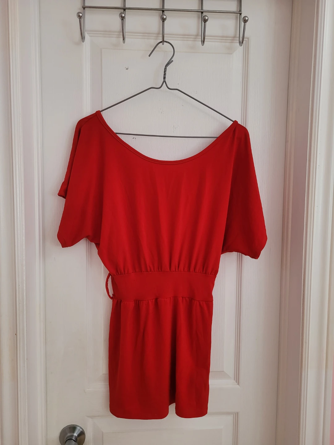 Red Dolman Sleeve Top