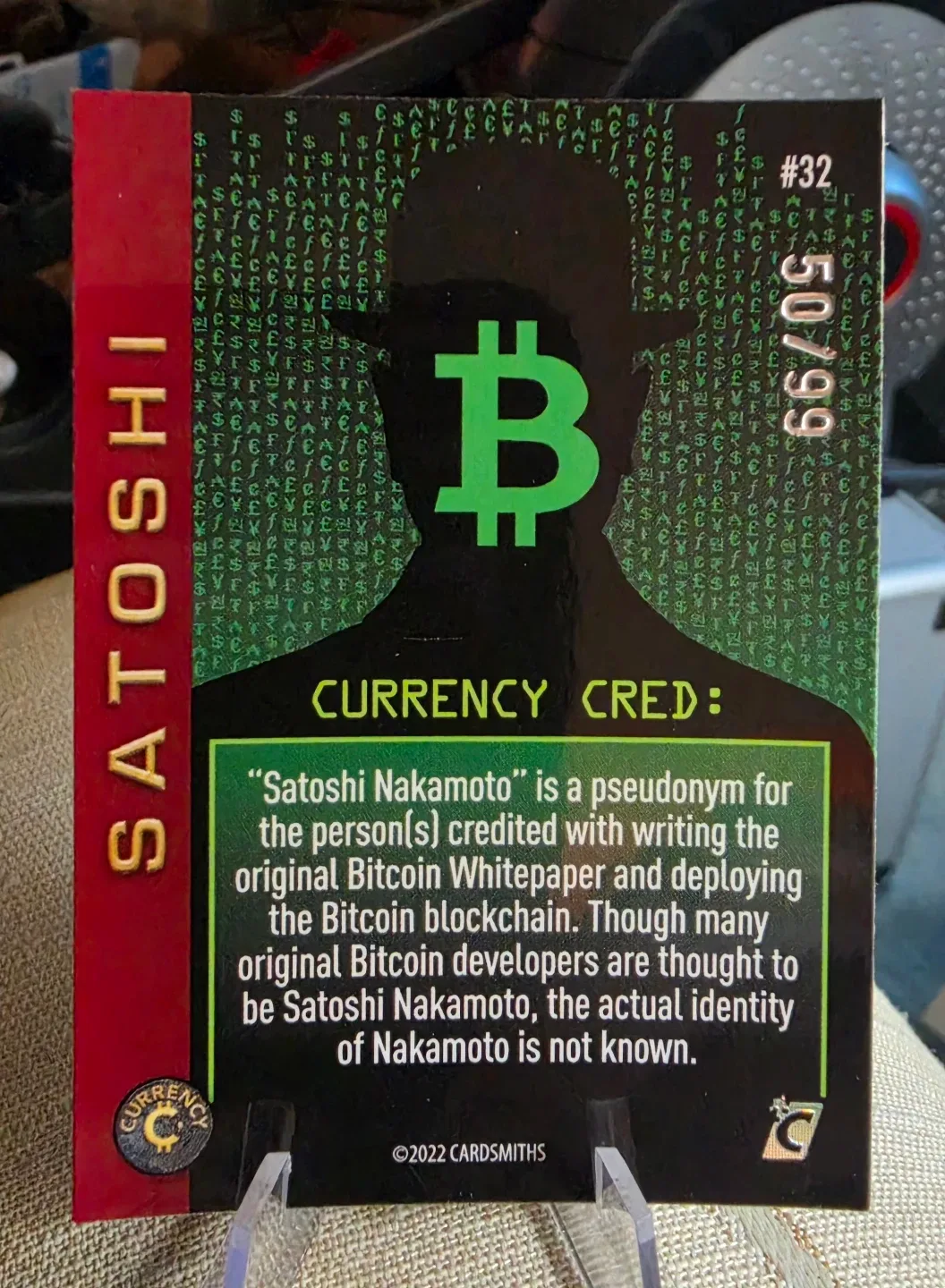 SATOSHI Nakamoto SERIES 1 Bitcoin Trading Card - photo 2